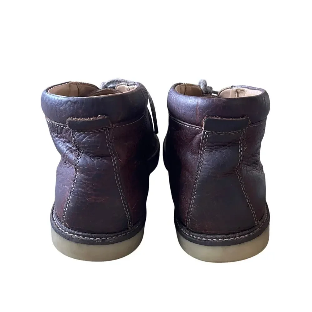 Clarks Mens 11.5 Grandin Tumbled Leather Chukka Boots High Top Sneakers Brown - Picture 5 of 7